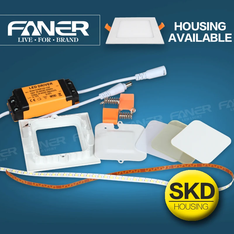 
FANER Own die casting factory led panel light housing and led panel lamp SKD parts 