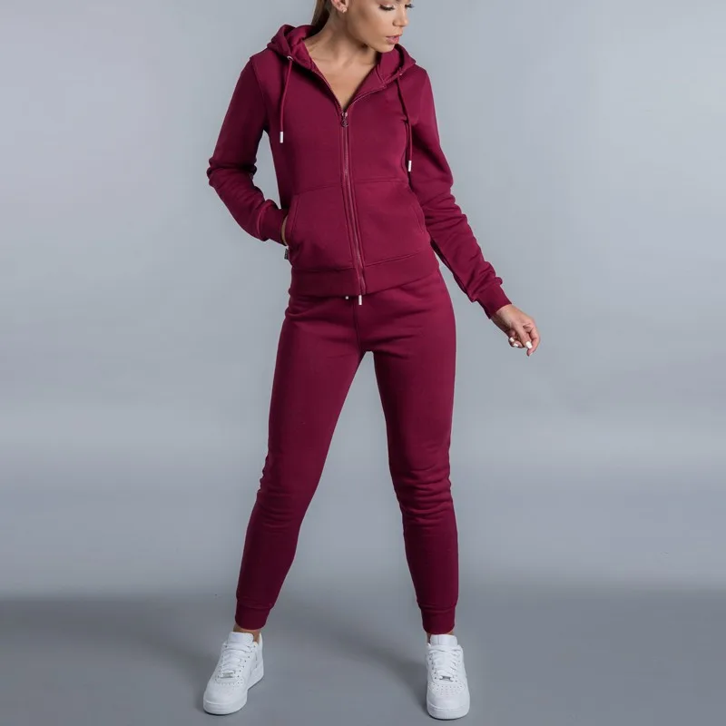Custom High Quality Women Cotton Stretch Better Jogger Suits Bodybuilding Slim Fit Plain