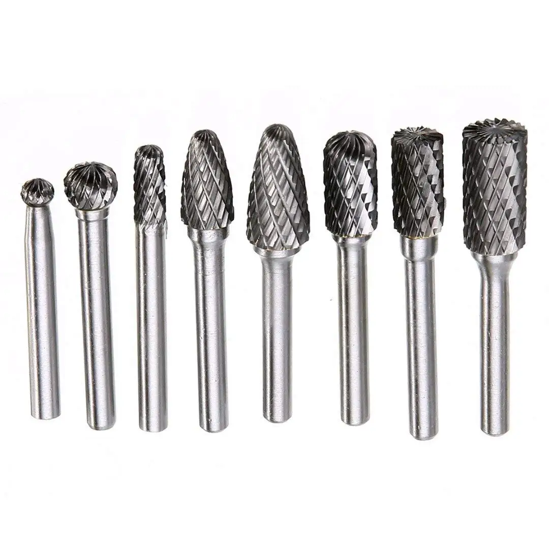 Pack of 5 OSIDU Carbide Rotary Burr Set 12MM Head with 1//4 Shank Double Cut Carbide Burr File Set for Die Grinder Drill Bits Metal Carving Polishing,Engraving,Drilling