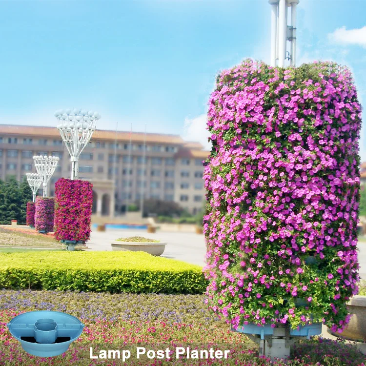 Light Pole Post Lamp Flower Pot Vertical Garden View Light Pole Post Lamp Flower Pot Vertical Garden