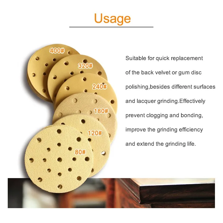 6inch 17holes Self Adhesive Hook And Loop Sanding Disc Sandpaper For