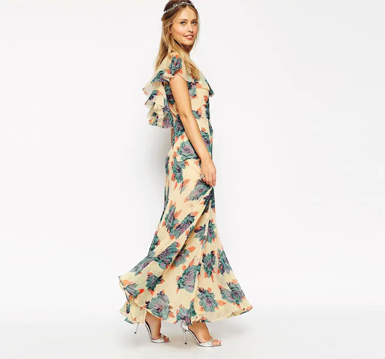 Шифоновое платье с цветочным принтом длинное - 86 фото