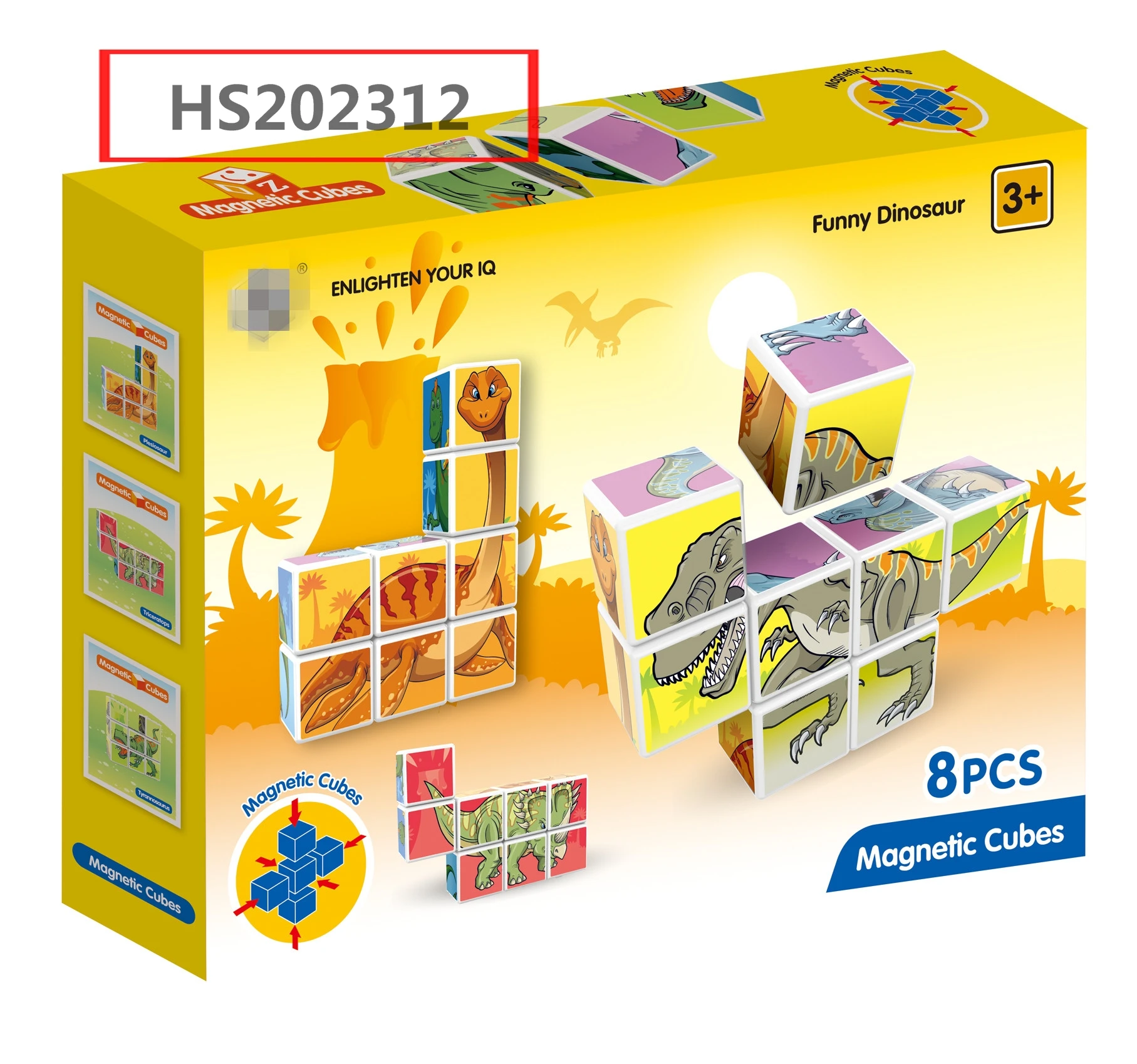 HS202312, Huwsin Toys, Magnetic magic cube,magneticbuilding block, 8pcs, Educational toy