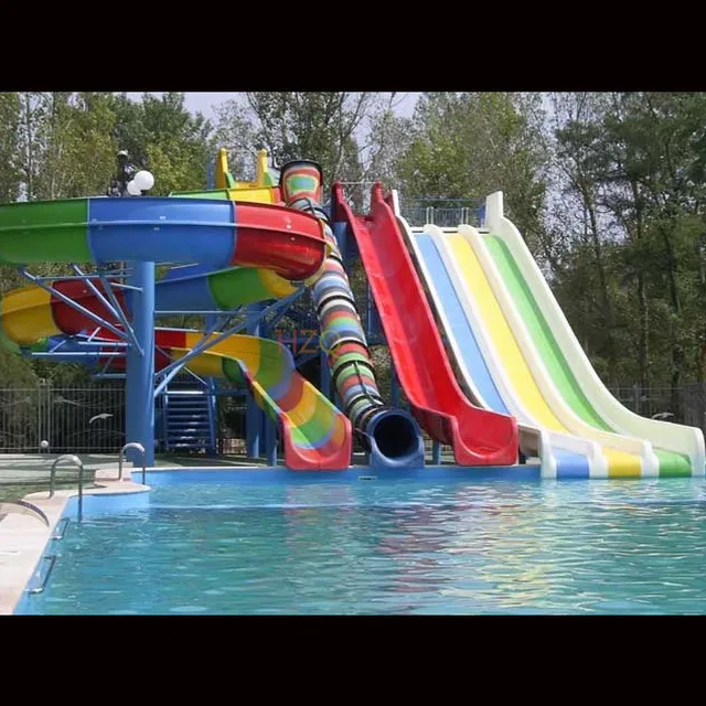 colorful spiral water rides, used fiberglass water slide for