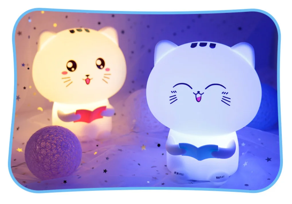 Cute animal shape silicone led night light for Christmas gift