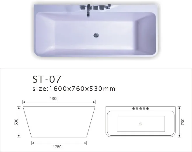 Composite stone free standing bathtub ST-07
