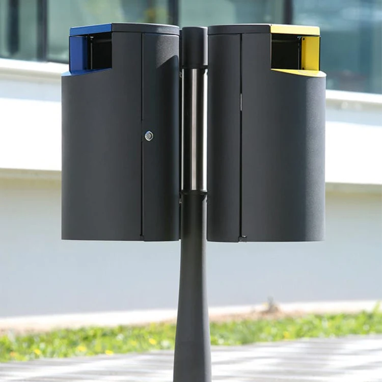 Outdoor Street Modern Design Trash Can Stainless Steel Hanging Recycle