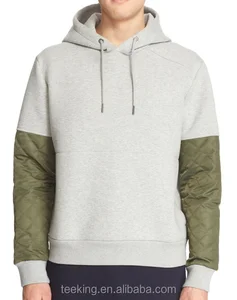 100% Cotton Colorblock Quilted Sleeve Mens Hoodie 100% Cotton Colorblock Quilted Sleeve Mens Hoodie