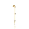 sterling silver long real rose gold ear chain fancy design gold earring