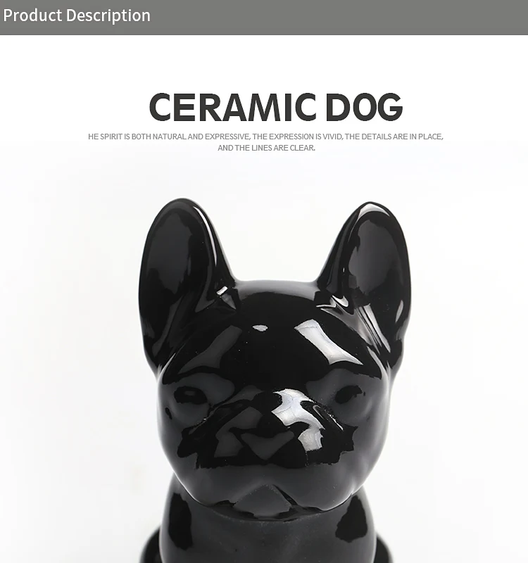 Creative Home Office Decorative French Bulldog Ceramic Dog Craft