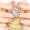 24 pcs/set Full Cover light pink False nail Tips Decorated Artificial long false Nails