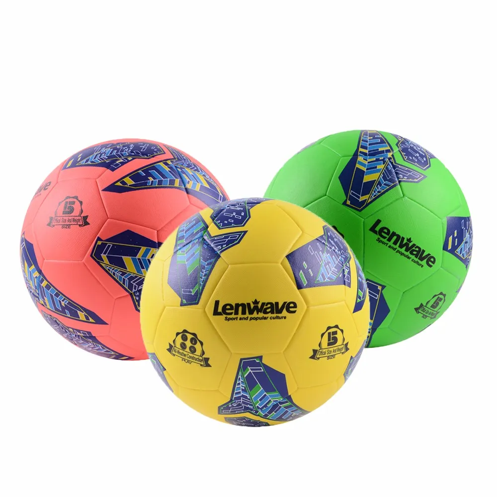 Lenwave Brand Deflated Packing Cheap Soccer Balls In Bulk Thermal Bonded Custom Print Soccer