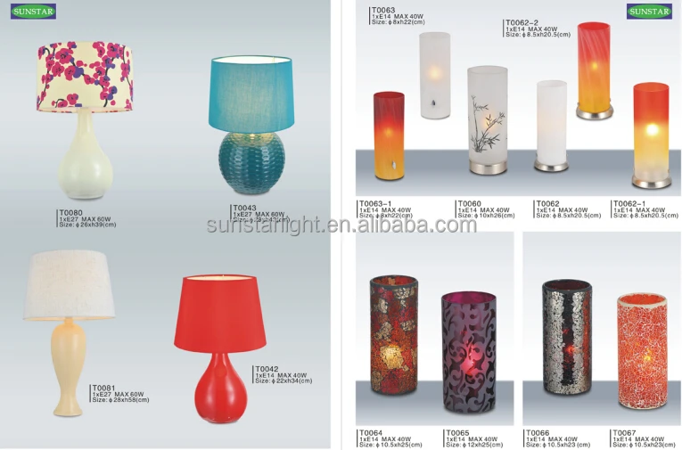 Proyecto hotelero hotel decorativa lámpara de mesa/luz con tela ...