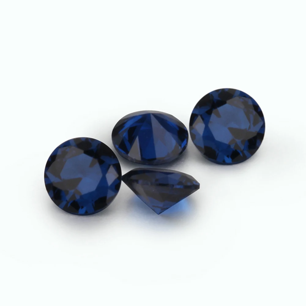 合成尖晶石深蓝色 114 # 圆形明亮切割尖晶石批发