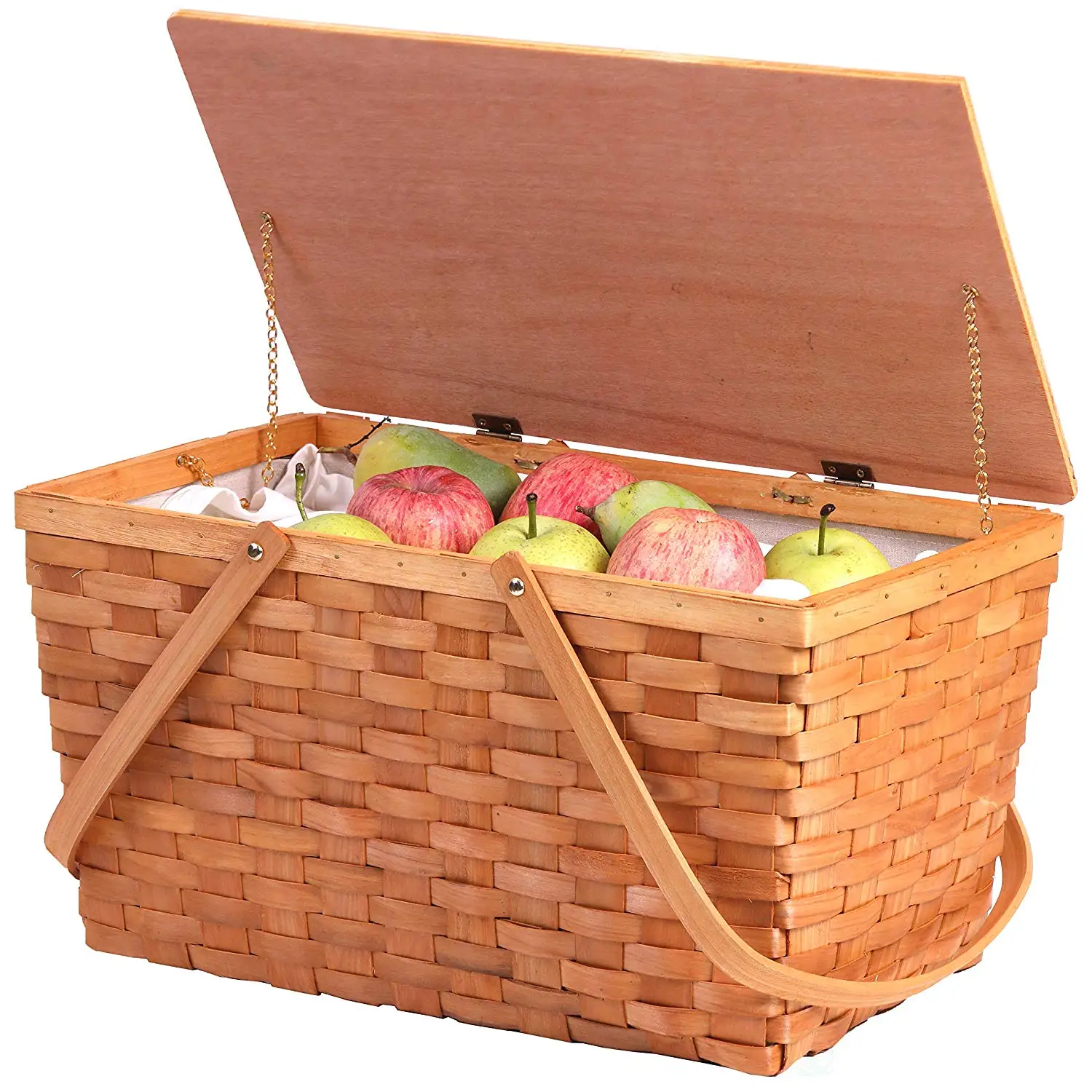 Buy Vintiquewise QI003416 Large Woodchip Picnic Basket with White