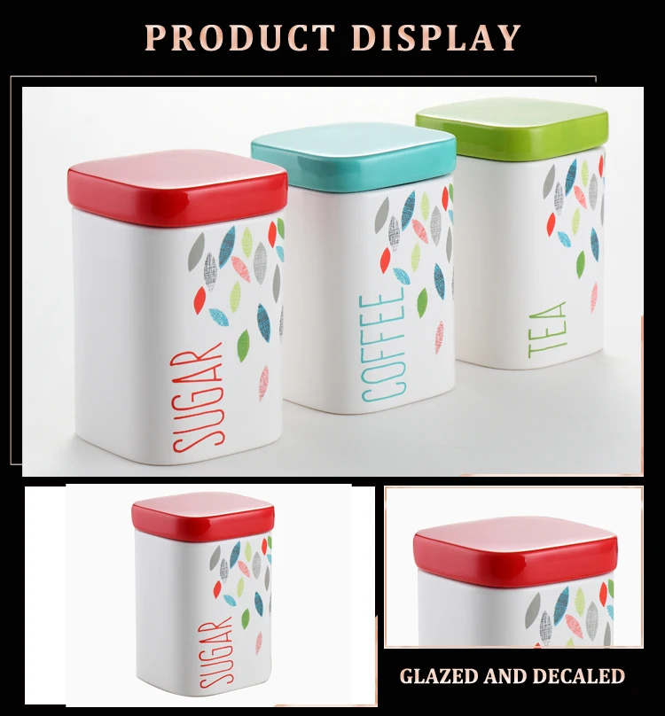 Modern Design Square Shape Ceramic Canister Tea Coffee Sugar Set Wholesale Buy Ceramic