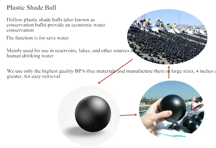 4"inch 100mm plastic shade ball Black plastic balls for Save water