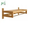 Bath Towel Rack Bar with Bamboo Shelf and Hooks for Bathroom Kitchen