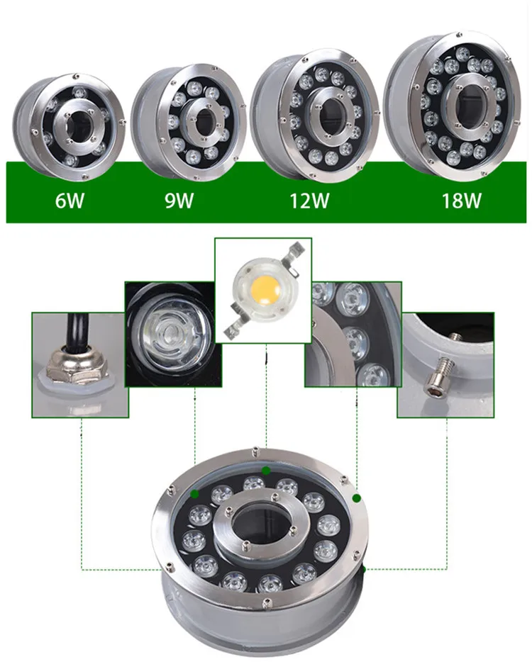 rgb color changing led fountain ring light