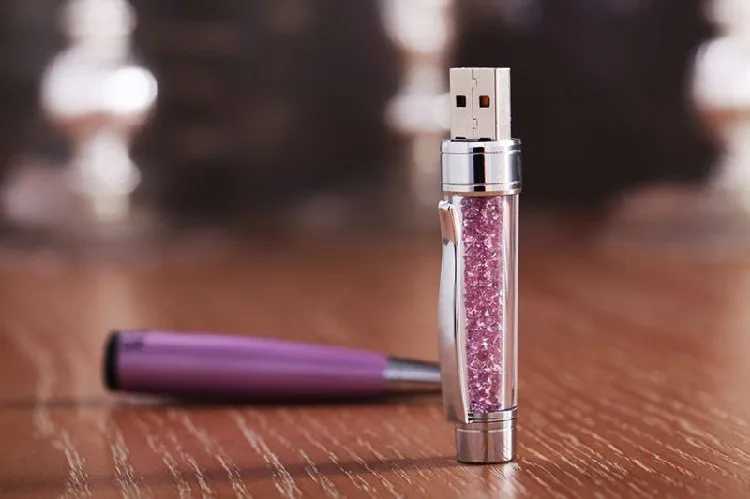 Giveaway gift shape ball pen crystal USB drive 16GB wholesale - ANKUX.COM