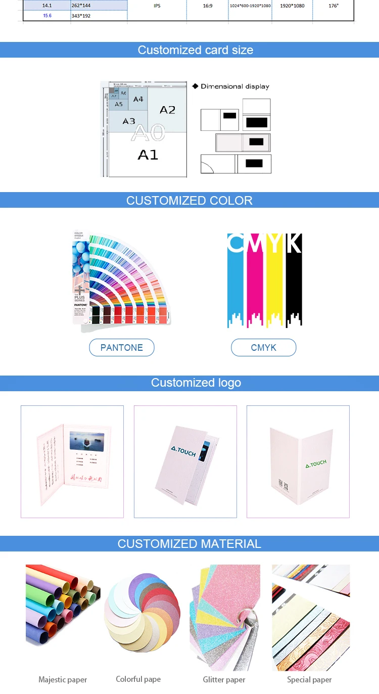 4.3 tft screen 480x272 video booklet