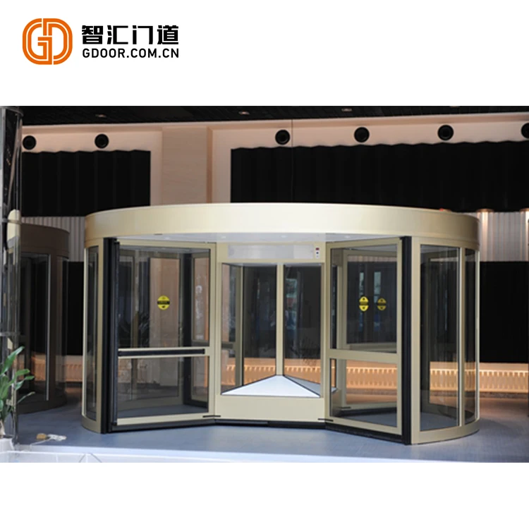 GS601 3 Wings leaves glass aluminum automatic revolving door for shopping center