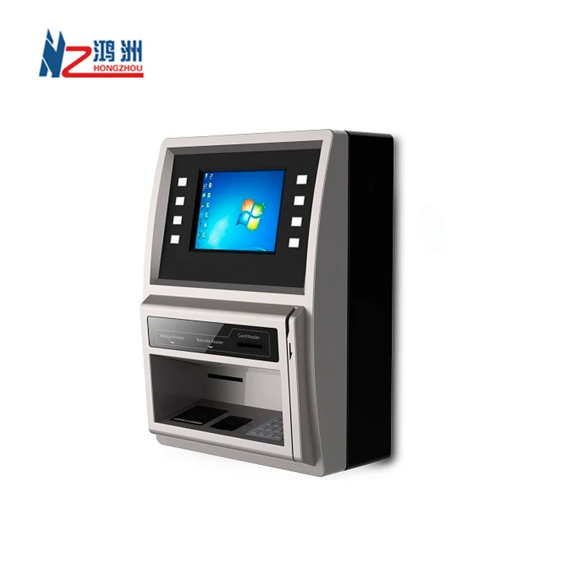 Customized wall mounted payment kiosk with cash deposit and withdraw