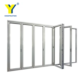 Aluminium Door Soundproof Folding Doors Accordion Room Divider View Folding Door Yy Folding Door Product Details From Shanghai Yy Construction Co