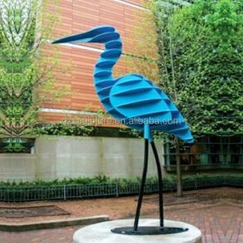 Blue Color Metal Yard Art Birds Modern Sculptures For Blue Color Metal Yard Art Birds Modern Sculptures For
