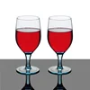 The factory wholesale transparent 420ml lead-free crystal blue glass beer with stem with hand printing logo