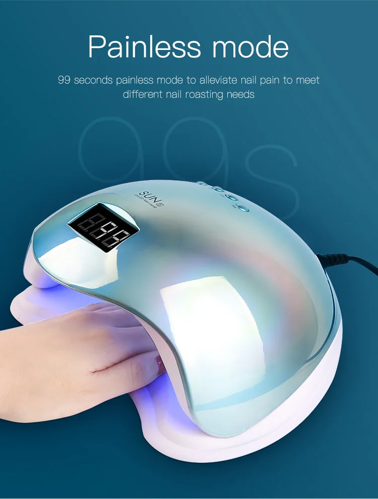 BLUEQUE 2020 new style holographic color sun 5 uv led nail lamps lights 48W nail polish gel dryer uv lamp