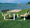Outdoor Wooden Table- Park Tables Bench Backrests-Public Table Sets