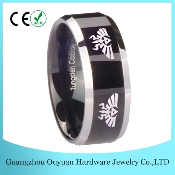 Black Free Engrave Masonic Rings Tungsten Carbide Mens Rings Hip Hop Jewelry