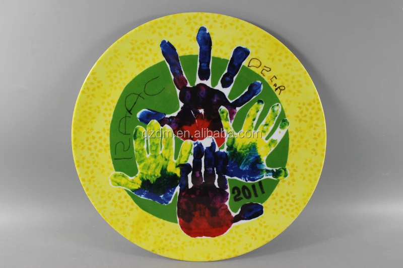 Halloween melamine dinner plate plam print