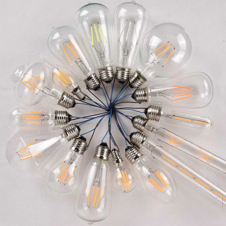 e26 e27 b22 flexible lamparas led filament light with a60 leb bulb china supplier