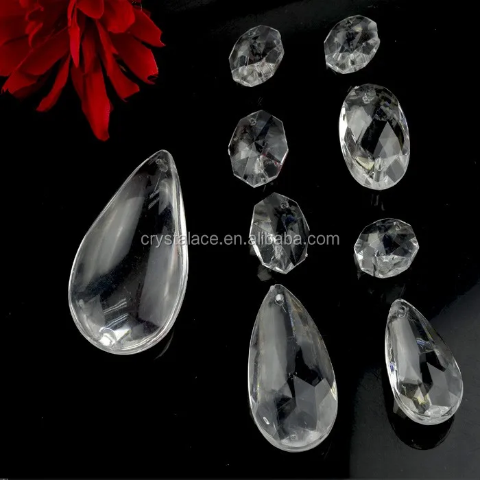 Fashion dazzle Waterdrop clear glass beads, stones for chandelier decoration china