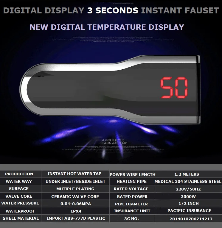 electric shower instant water heater tap