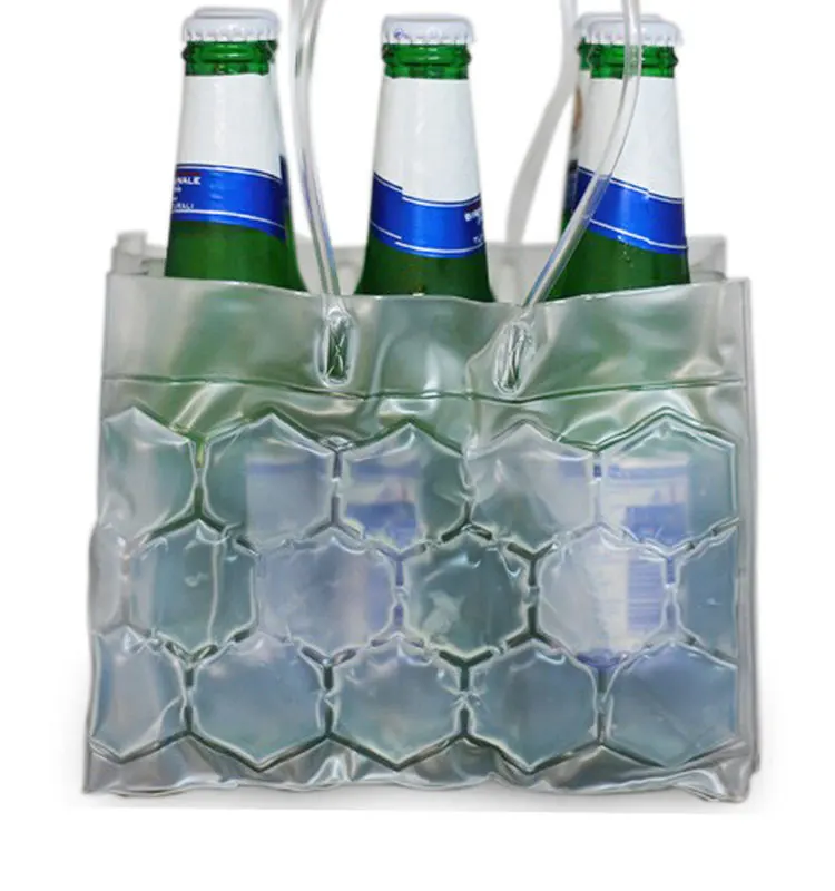 Keeping Cooling Pvc Gel Cooler 6 Bottle Wine Bag Flexible Ice Packs For