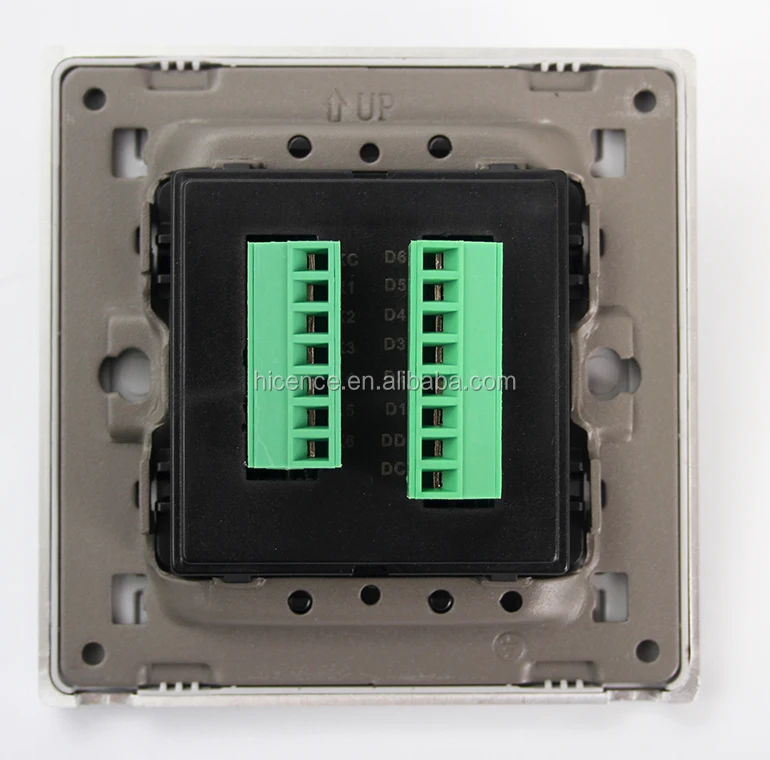 5v Dry Contact Soft Touch 6 Gang Silver Brushed Aluminium Light Switch