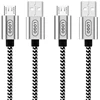 Factory High Quality Nylon Braided Micro USB Cable For Samsung Black White Data Cable USB
