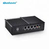 Qotom-Q310G4 industrial fanless mini pc barebone with dual core Celeron 3215U Ubuntu mini desktop PC HTPC with 4 LAN