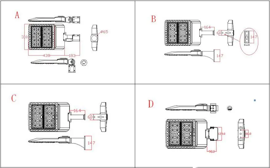 Hot selling 130-150lm/w ETL DLC 120V 347V 480V parking lot light 150W 200w led shoebox street light