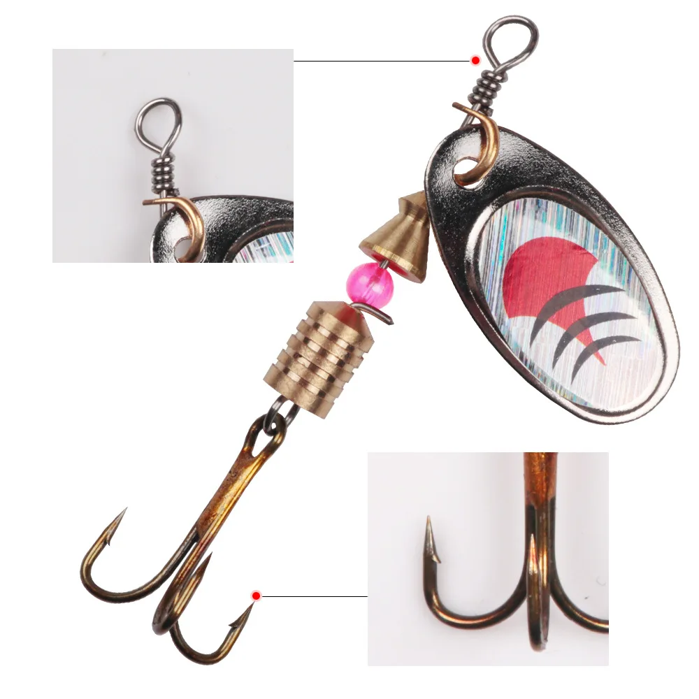 30pcs/ Set Metal Spoon Lure Spinner Bait Lure Kit Mixed Fishing Lure