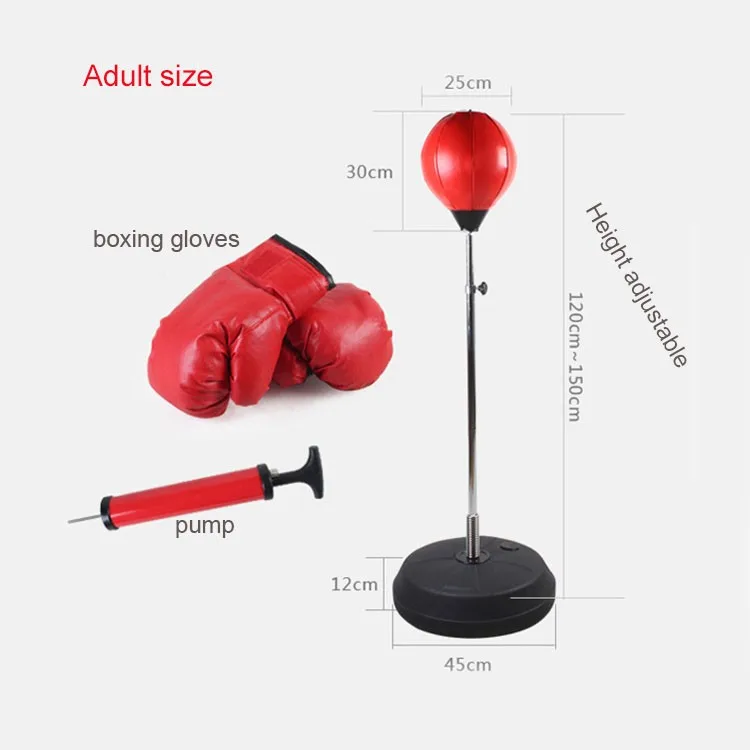 / 150/ cm Red Punch Bag Adult Boxing Training Set with Gloves and Stand Adjustable Height 120/