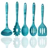 Mini Trending design marble pattern Non-stick Silicone cooking utensil set for kids