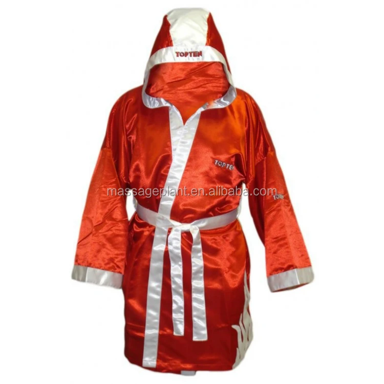Black Boxing Robe With Cap Can Make Any Color Combo With Satin Fabric Buy Satin Boxing Robe