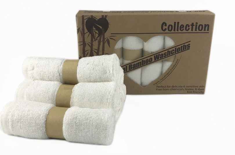 Wholesale Luxury Bamboo Baby 10x10 Washcloths Organic Sets 6 Pack Organic Baby Washcloths Bamboo