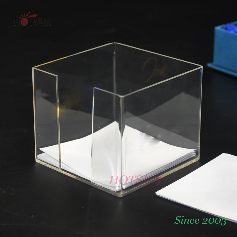 Wholesale 4x4 Inches Notepad Holder Plastic Stationery Tray Clear