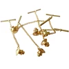 LPB03 Gold Plated Brass Flat Lock Back Clutch Pin Backs With Button Chain