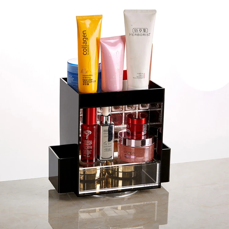 High Quality Luxury Countertop Rotating Makeup Cosmetic Acrylic Display
